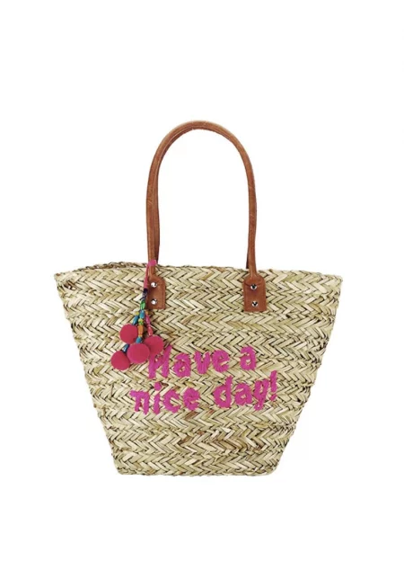 Голяма сламена плажна чанта GP-CZ11901115NATURAL