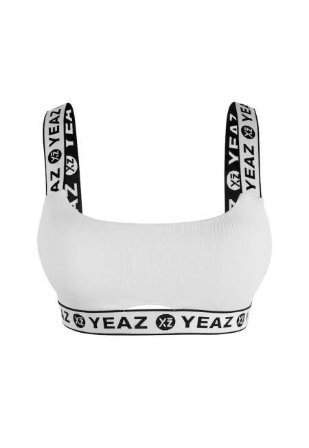 Горнище на бански BAGATELLE 28999 с лента с лого - Бял