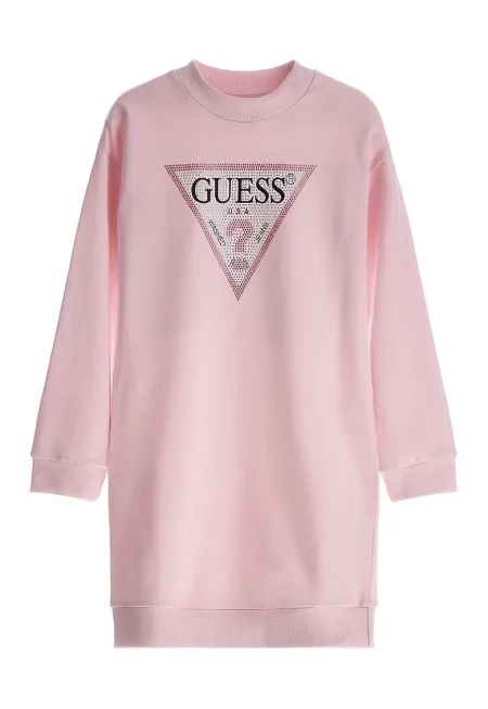 GUESS - Рокля с овално деколте и декоративни камъни