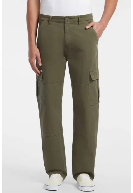 Карго дънки със средна талия - Каки