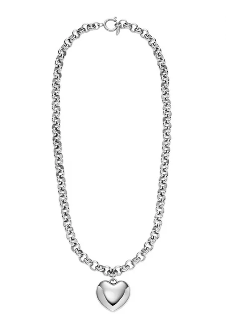 Колие от неръждаема стомана с висулка - Сребрист