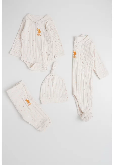 Комплект - 4 части - Слонова кост/Персийски портокал