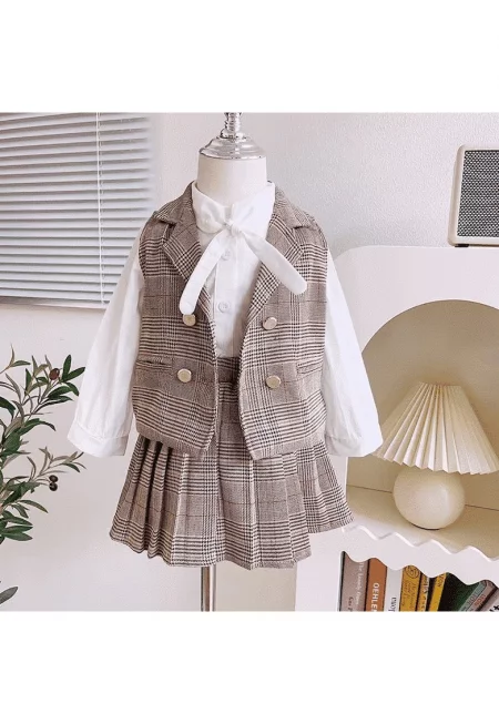 Комплект от 3 части Noelia за момичета в каре