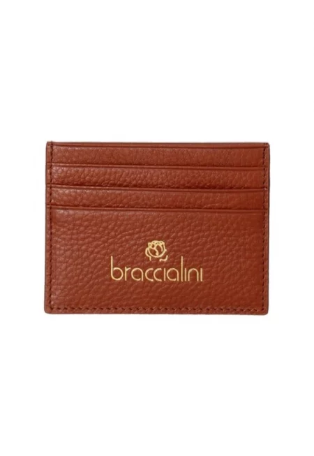 Кожен калъф за карти с лого - 35499 - Кафяв - 8.5x11x1