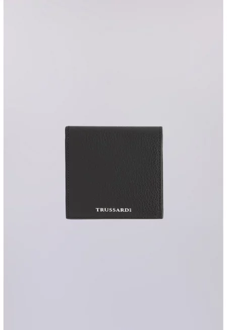 Кожен портфейл с релеф - Черен