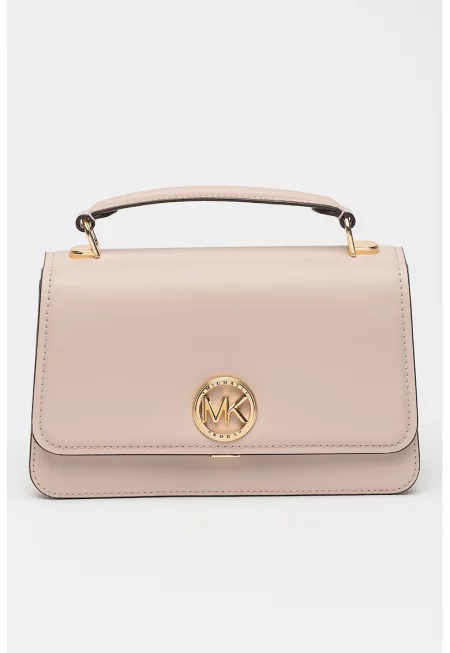 Кожена чанта през рамо Delancey - Бледо розово