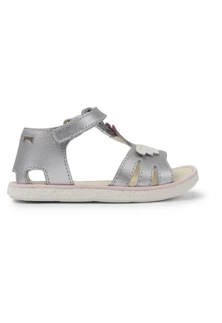 Кожени сандали Miko 711 с велкро - Сребрист