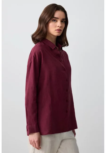 Ленена риза - Бордо