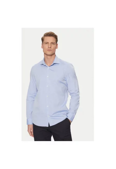 Мъжка риза - Marc O'Polo - 304824272 - Памук - Син - Син