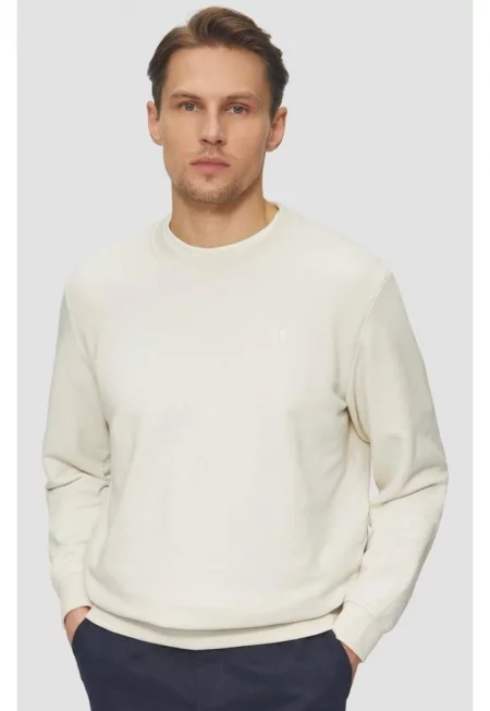 Мъжка семпла блуза от смес от памук и вискоза - стандартна кройка - Крем