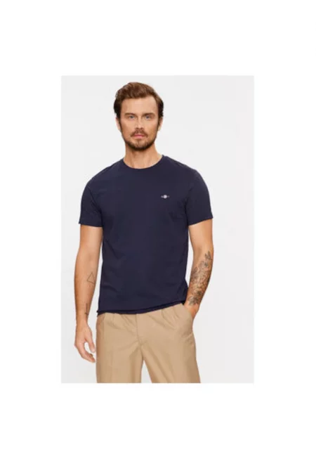 Мъжка тениска -  303284268 - Памук - Син - Син