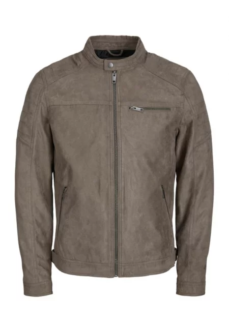 Мъжко яке -  302301935 - Еко кожа - Сив