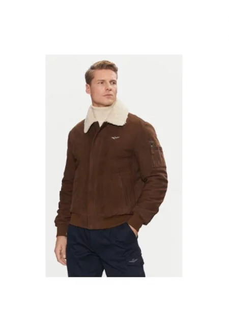 Мъжко яке -  304565380 - Еко кожа - Кафяво - Кафяв