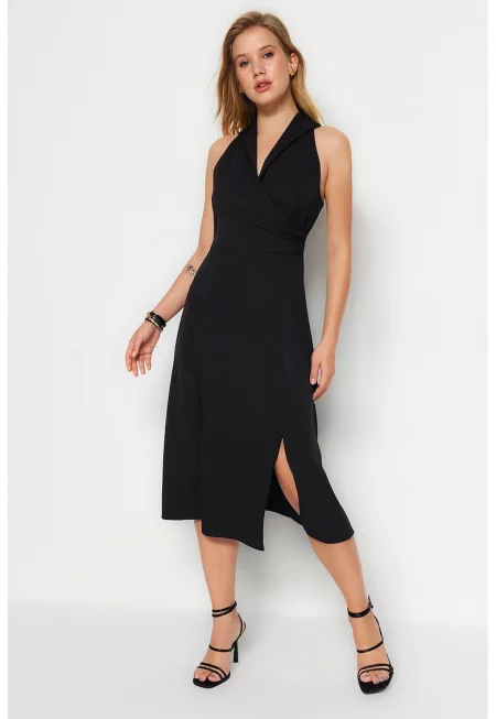 Миди рокля с шлиц отпред