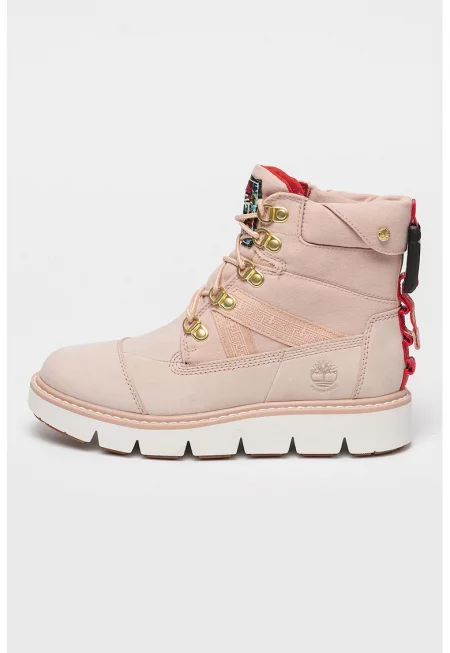 Непромокаеми боти Raywood от набук - Бледо розово