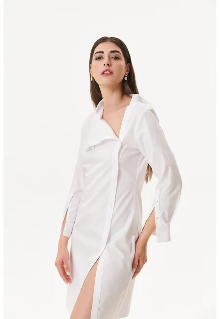 Памучна рокля с копчета