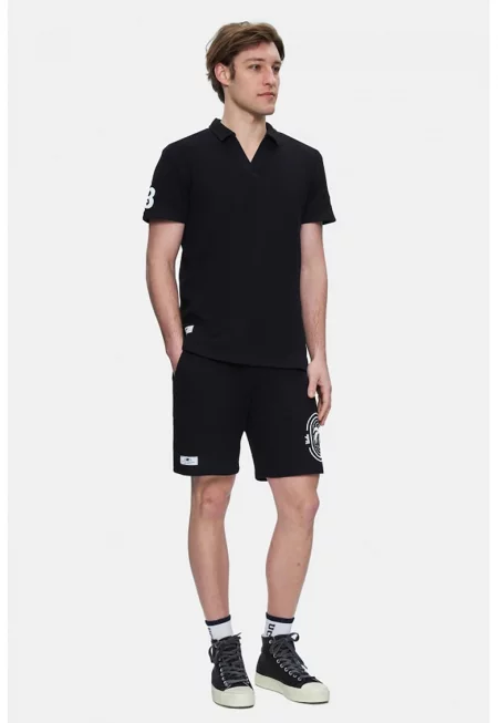 Памучни шорти Sierge - Бял/Черен