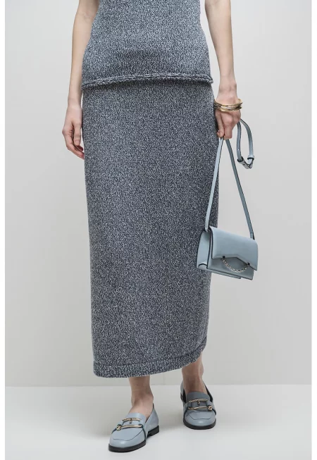 Плетена пола - Бял/Тъмносин