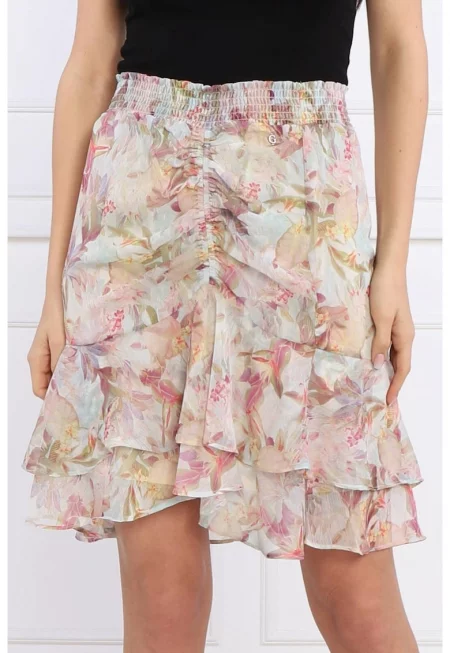 Пола  от шифон - с волани - Розова - Розово