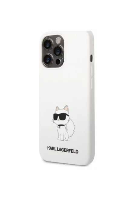 Предпазен калъф Choupette NFT  течен силикон за iPhone 13 Pro Max - Бял