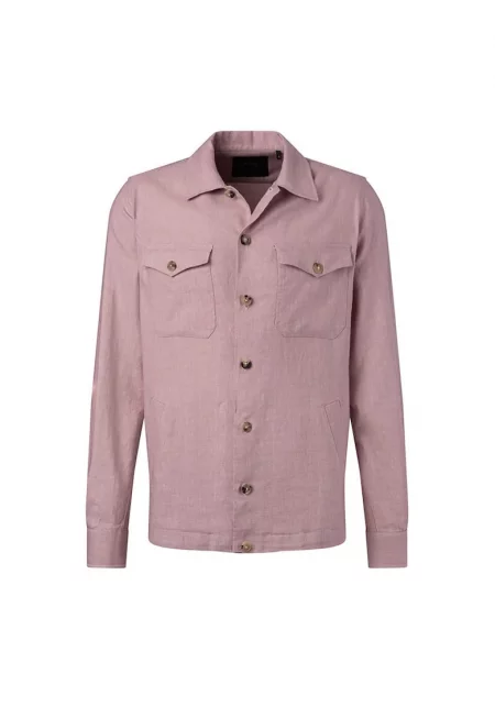 Риза Regular Fit с дълъг ръкав и предни джобове - Розово