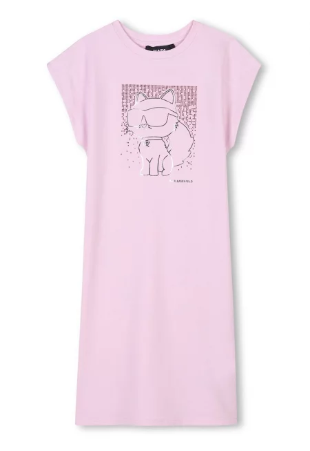 Рокля-тениска с модал - Пастелнорозов