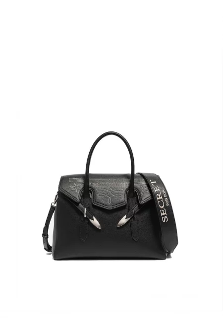 SECRET PON PON. - Ръчна чанта Emberyn от еко кожа с бродерии - Черен