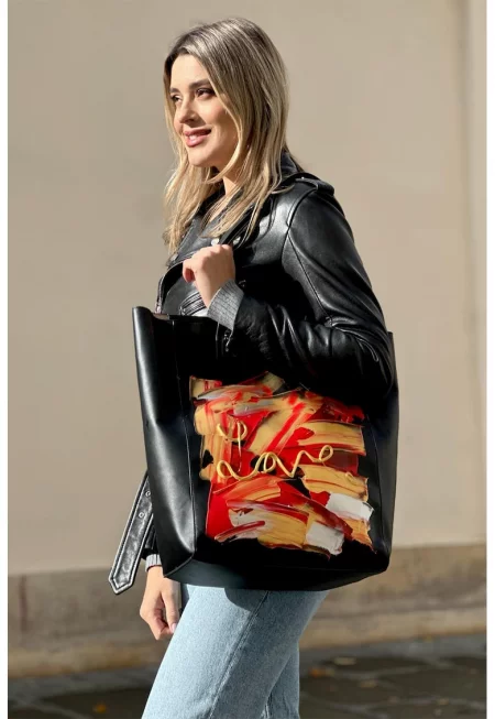 Шопинг чанта Rai с ръчна рисунка