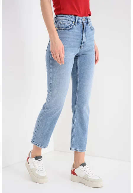 Скъсени слим дънки Gulianne - Светлосин