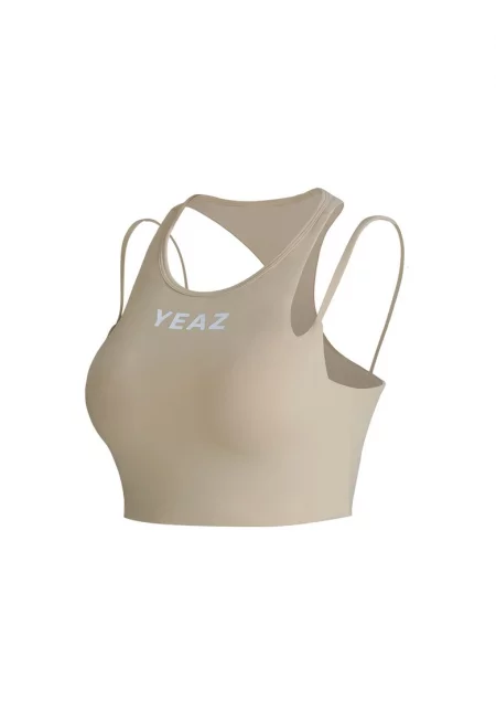 Спортен къс топ Amorous - Бежов