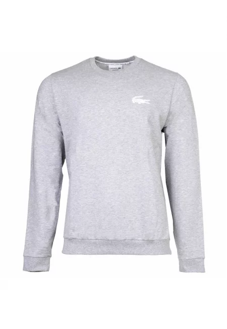 Суитшърт с овално деколте и лого - Сив