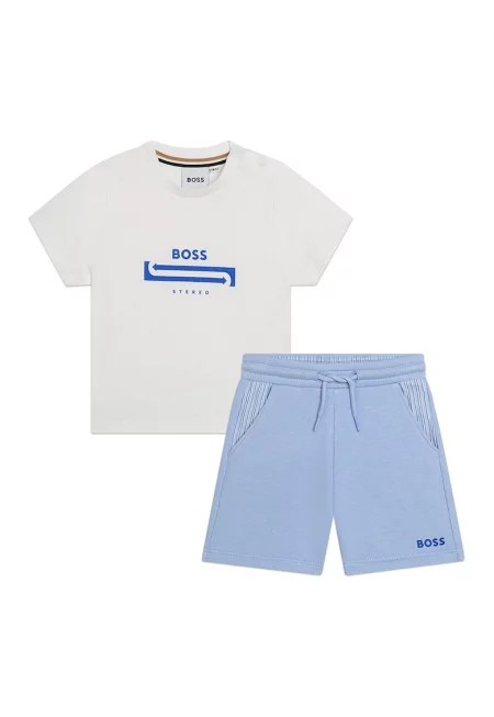 Тениска и шорти - Бял/Ледено синьо