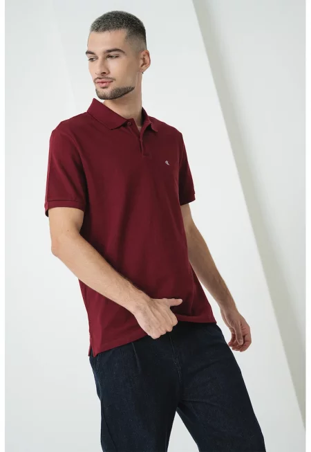 Тениска от памучно пике с яка