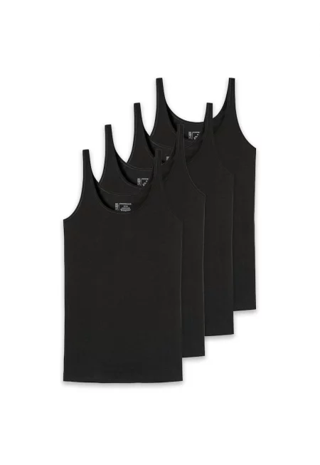 Топ с овално деколте - 4 броя - Черен