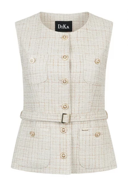 Тweed елек с пришити джобове