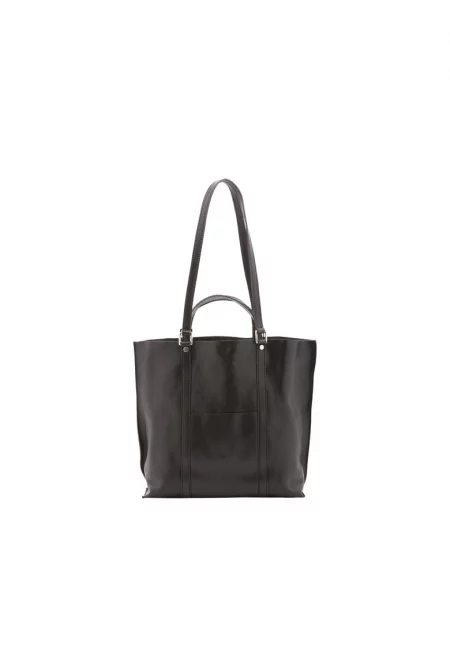 Унисекс кожена чанта за рамо - Черен