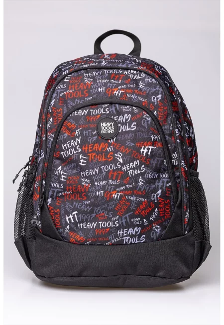 Унисекс раница Ettie 25 с две отделения - Червен/Бял/Черен