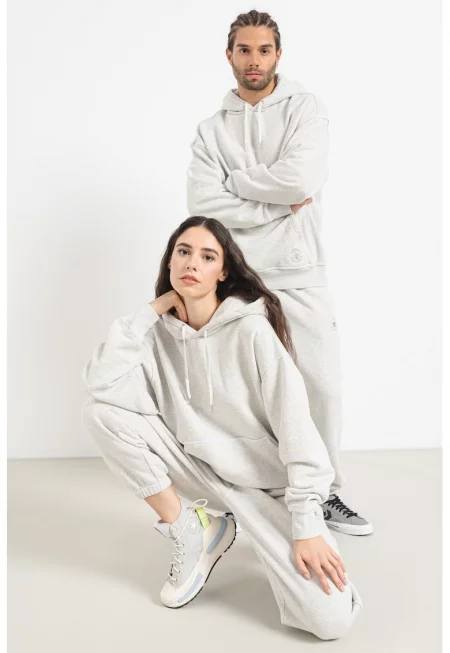 Унисекс свободно худи - Сив меланж