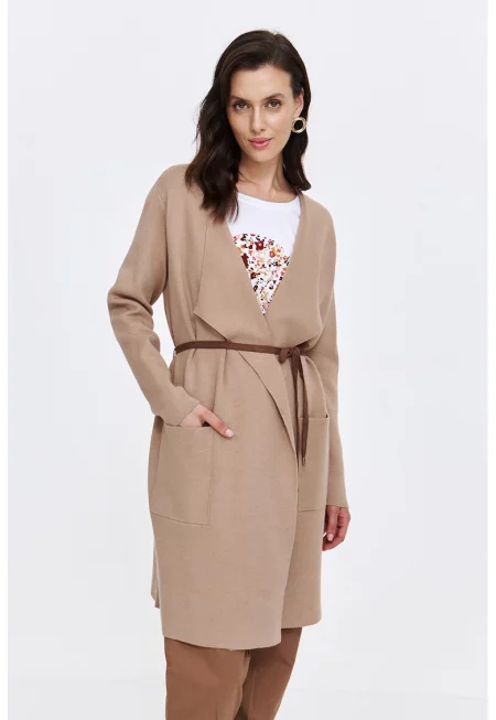 Жилетка без закопчаване с джобове - Бежов