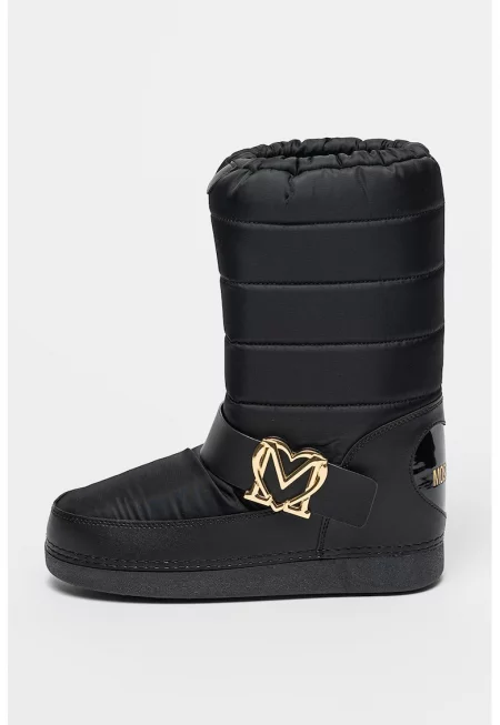 Зимни ботуши с лого - Златист/Черен