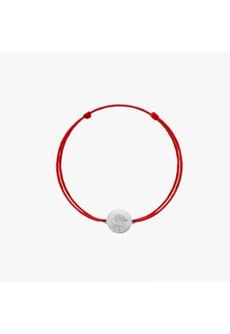 Златна гривна с шнур за деца Рожден ден - Юнска роза