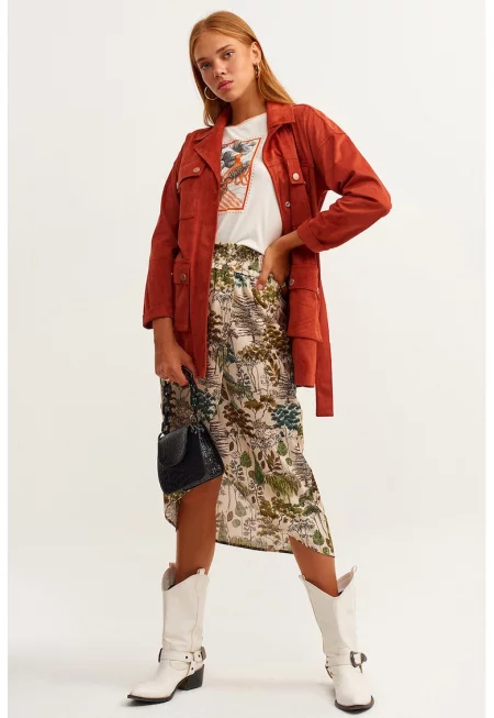 Асиметрична пола с еластична талия