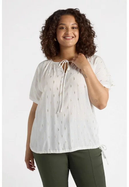 Блуза с шпиц - Бял