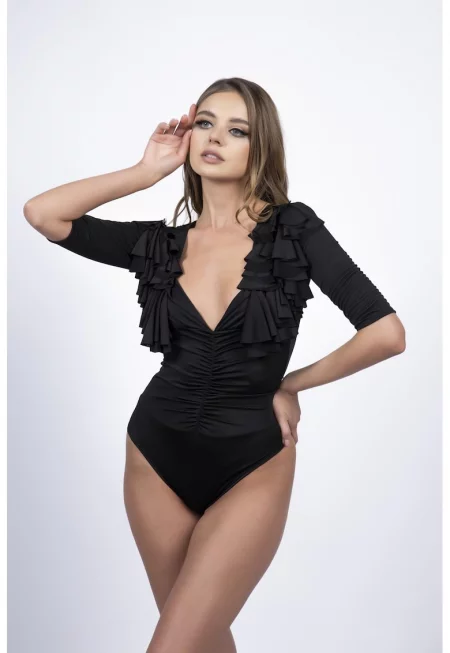 Bluza tip body cu volane