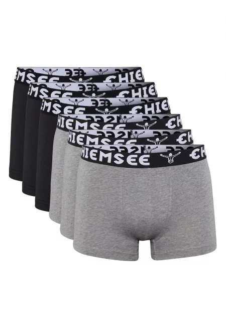 Боксерки с лого на талията - 6 чифта - Черен/Сив