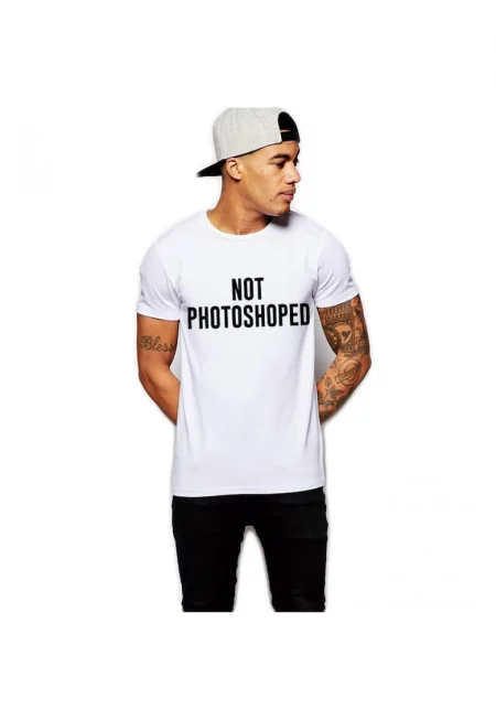 Бяла тениска за мъже - Не е фотошопирана