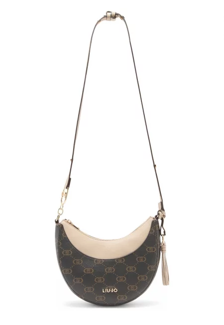 Чанта от еко кожа с лого - Бежов