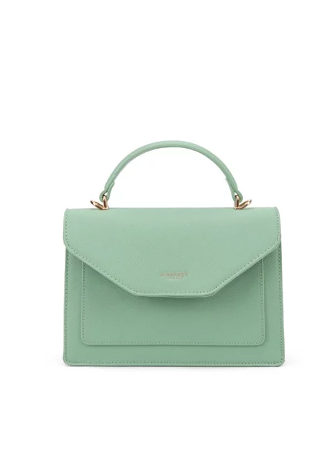 Чанта от еко кожа с отделяща се презрамка - Светлозелен