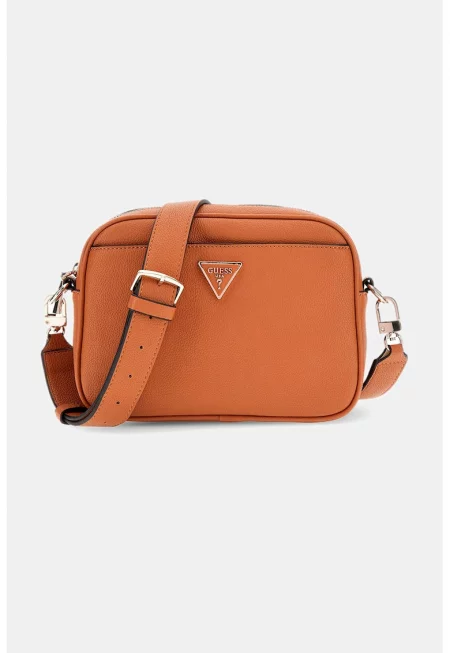 Чанта през рамо от еко кожа с регулируема презрамка - Изгорен портокал