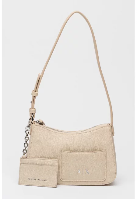 Чанта за рамо с несесер - Светло бежово